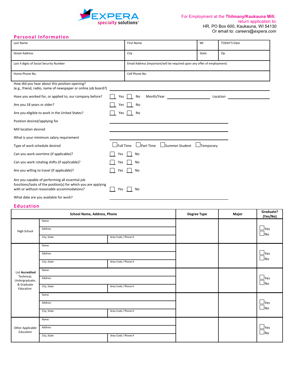 U.S. Military Experience This Section Is Voluntary