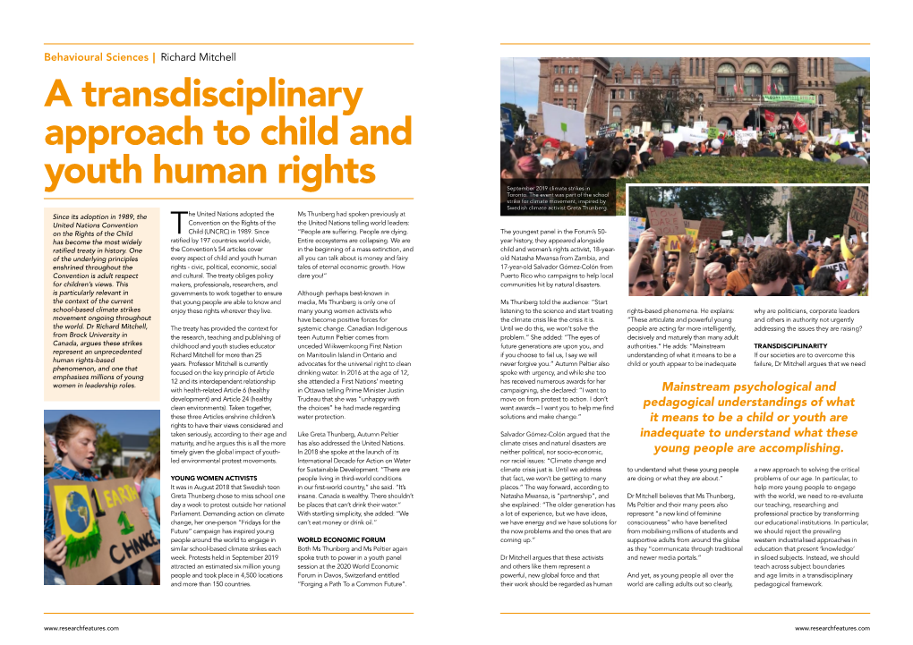 A Transdisciplinary Approach to Child and Youth Human Rights