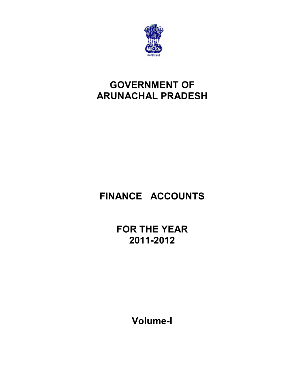 Government of Arunachal Pradesh Finance Accounts