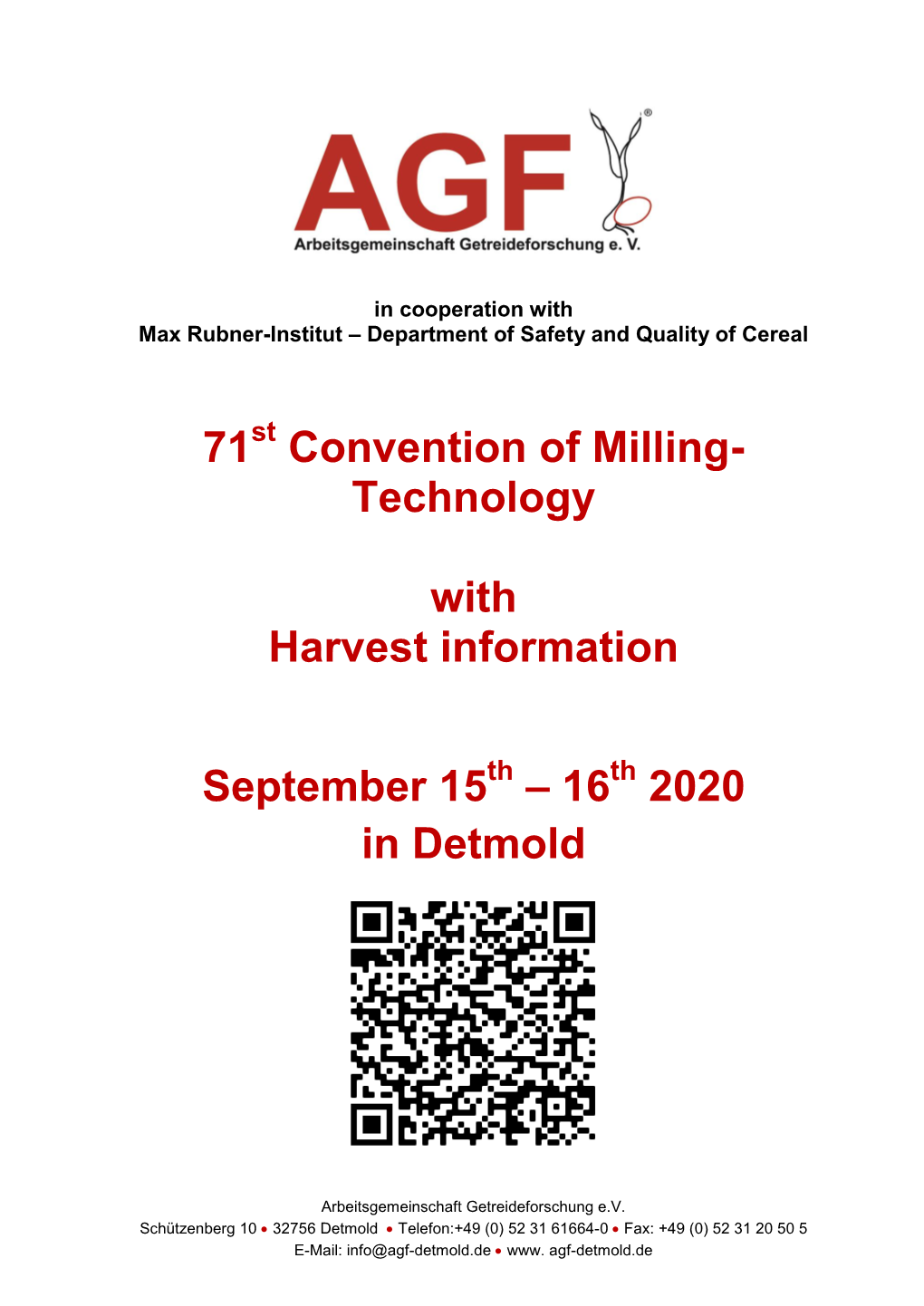 71 Convention of Milling- Technology with Harvest Information September