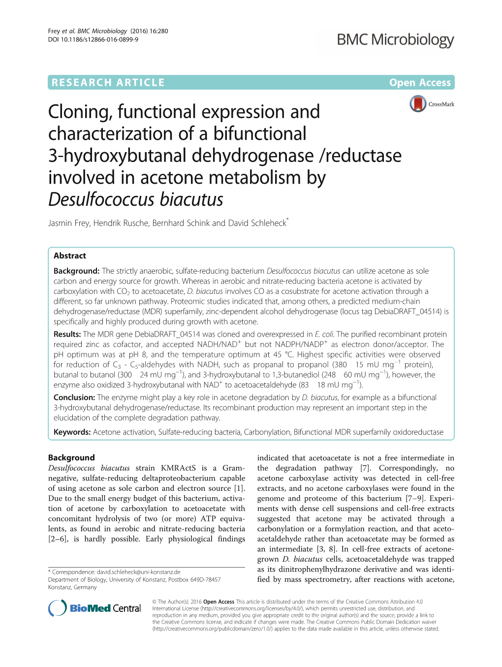 Cloning, Functional Expression and Characterization of a Bifunctional 3-Hydroxybutanal Dehydrogenase /Reductase Involved in Acet