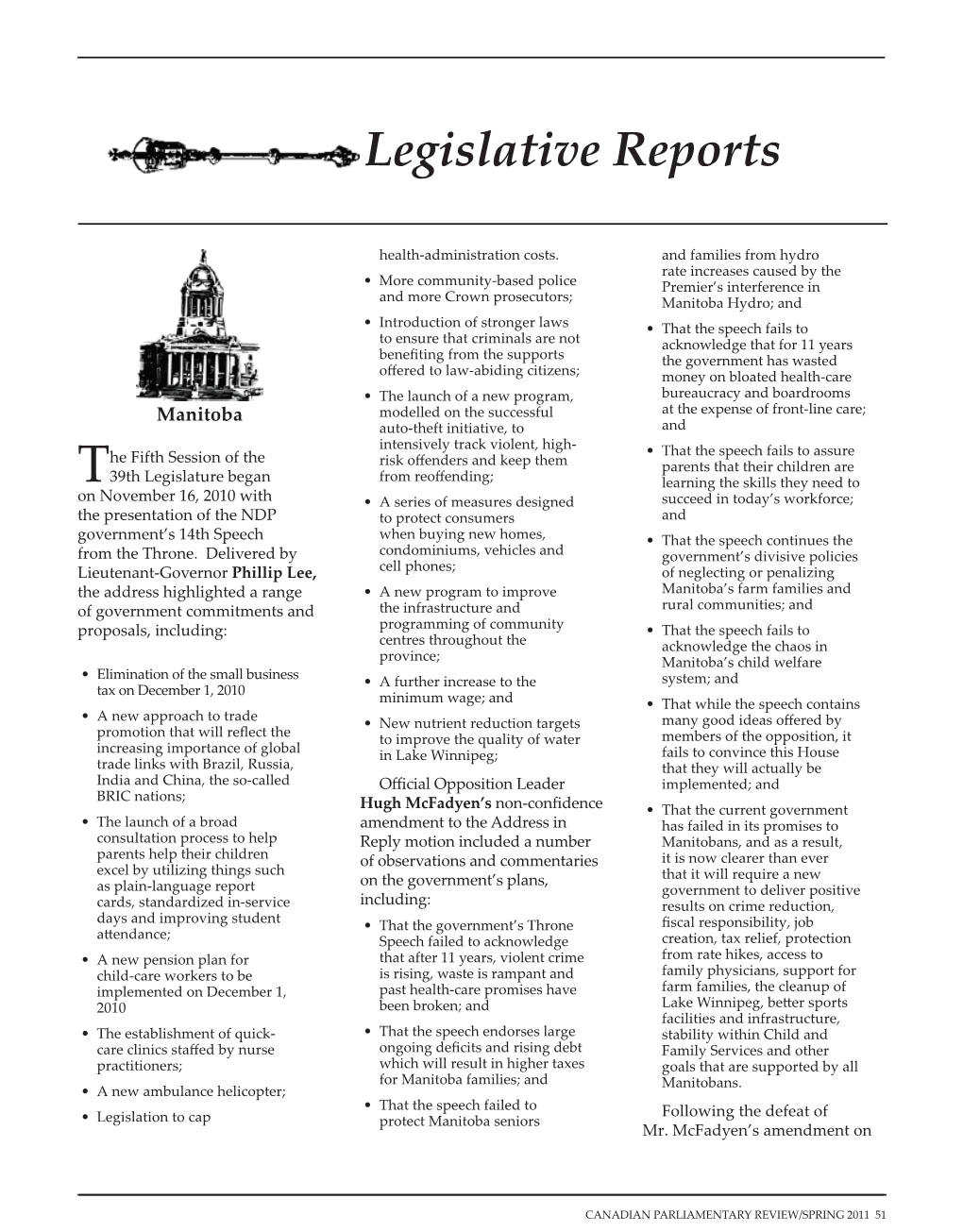 Legislative Reports