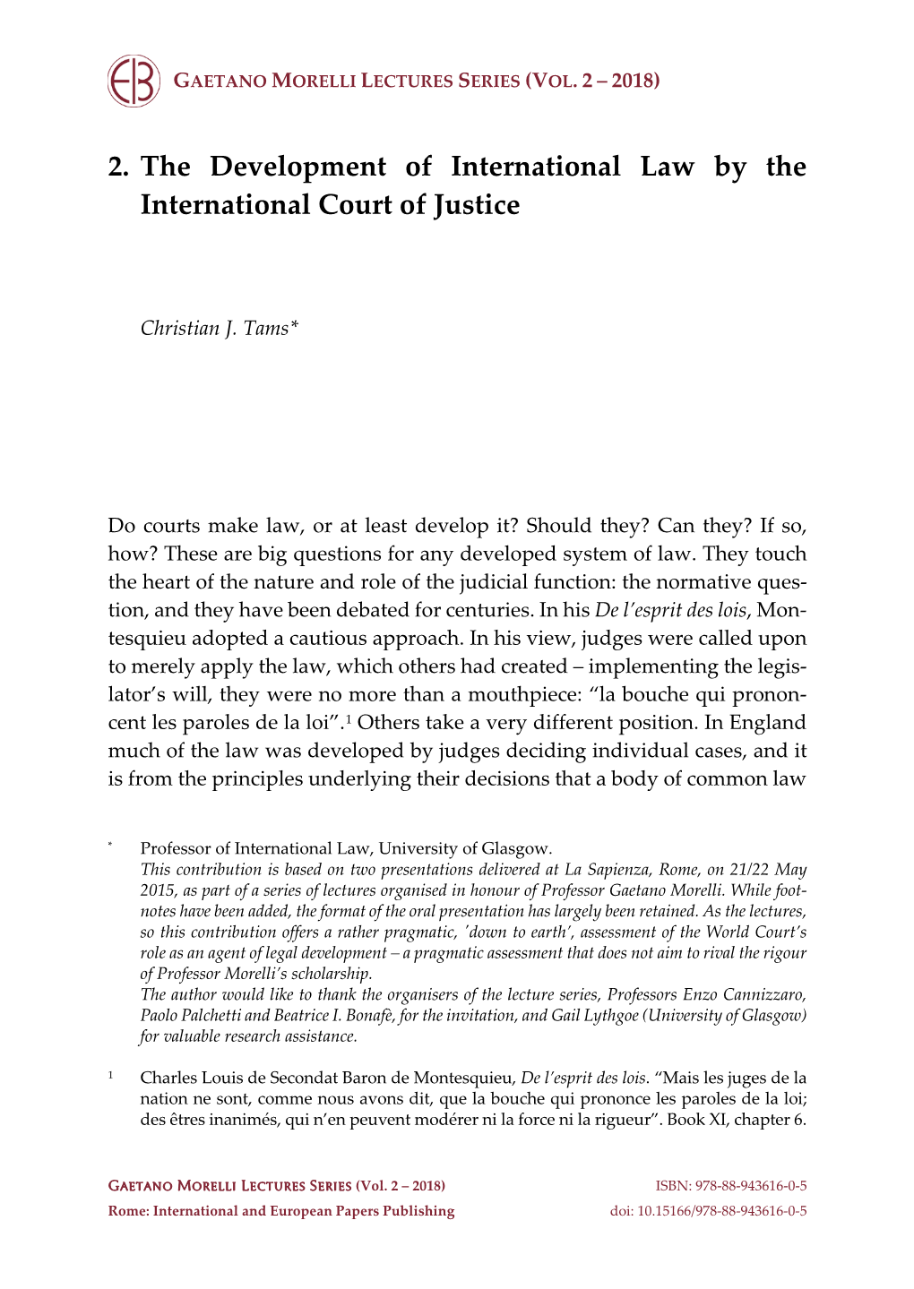 2. the Development of International Law by the International Court of Justice