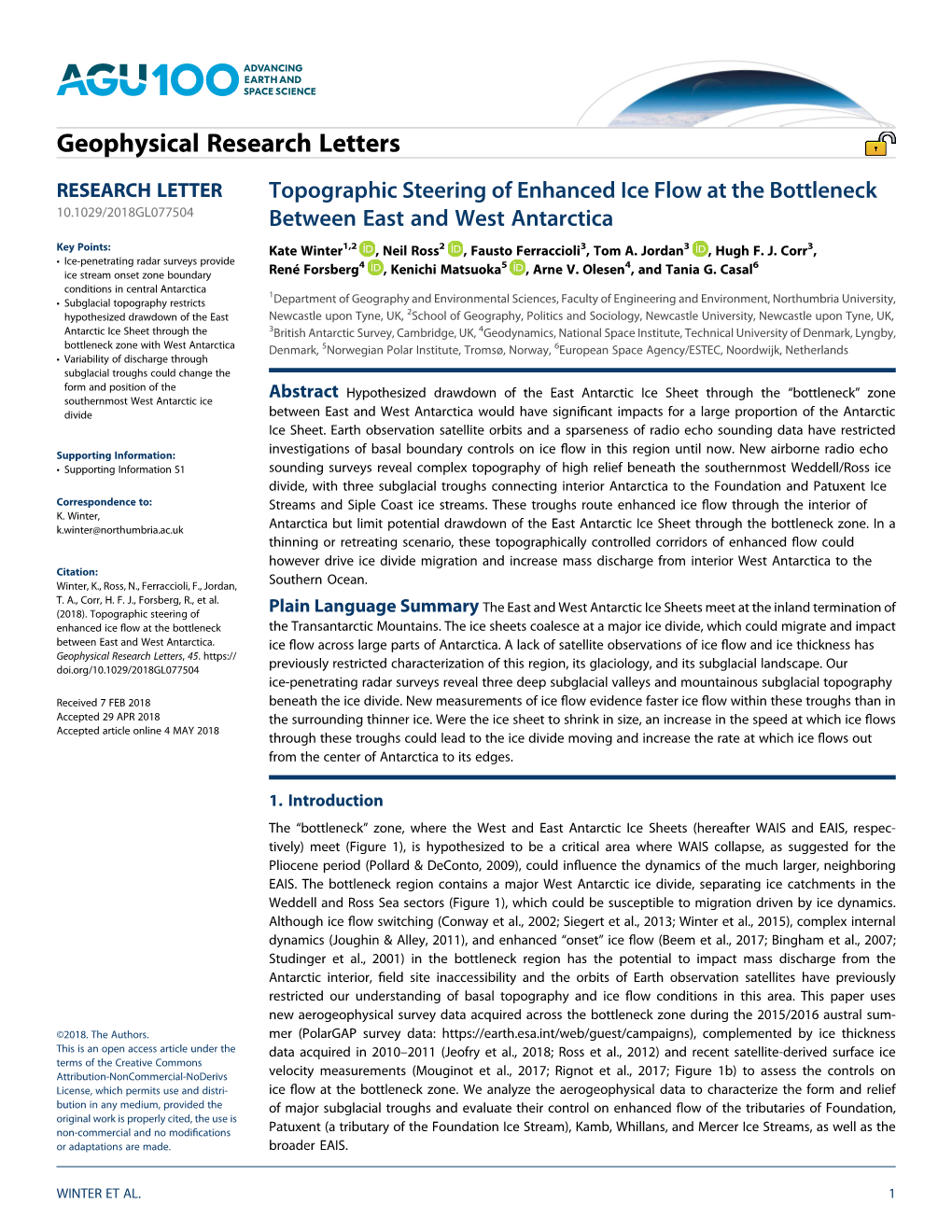 Topographic Steering of Enhanced Ice Flow at the Bottleneck Between