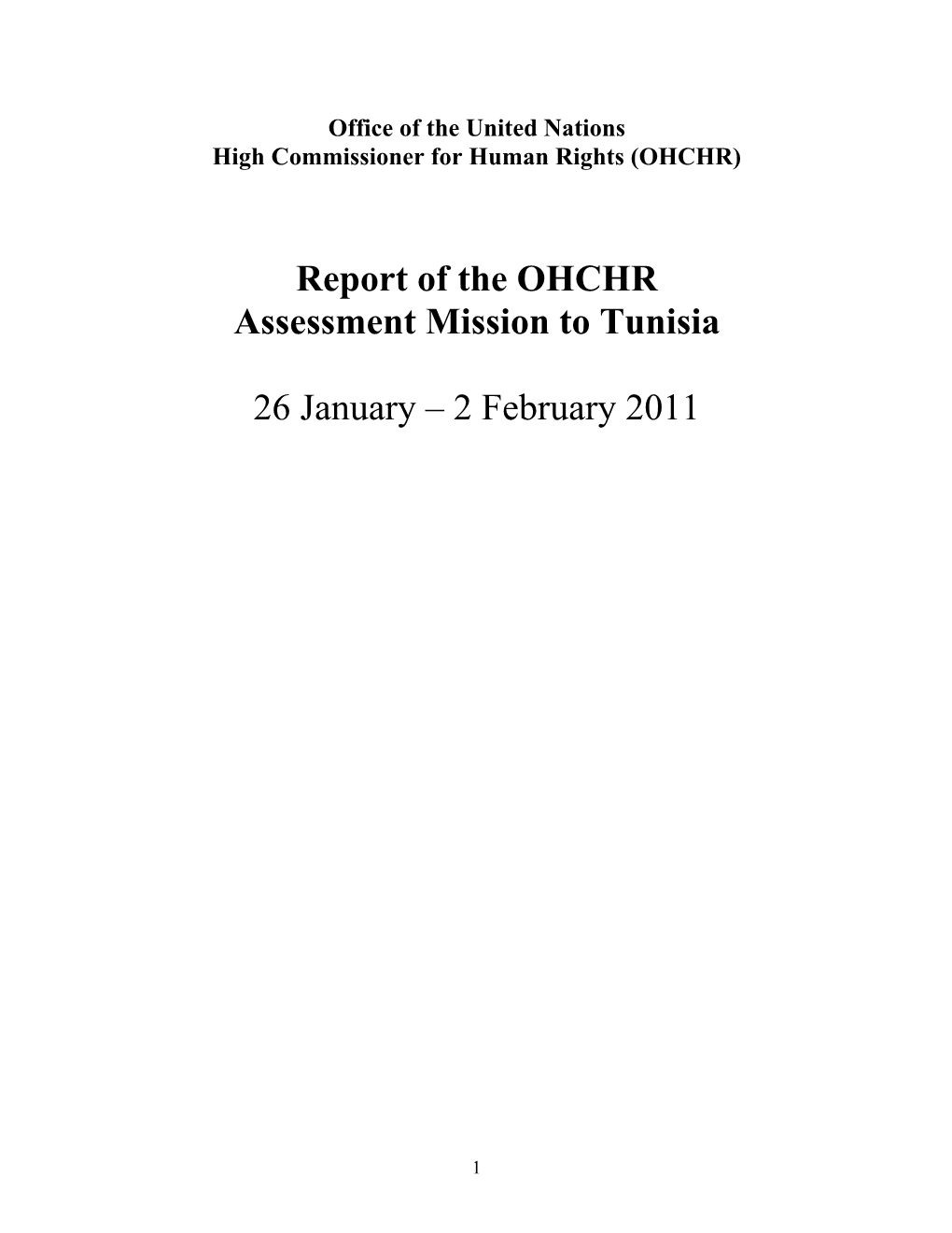 OHCHR Assessment Mission to Tunisia