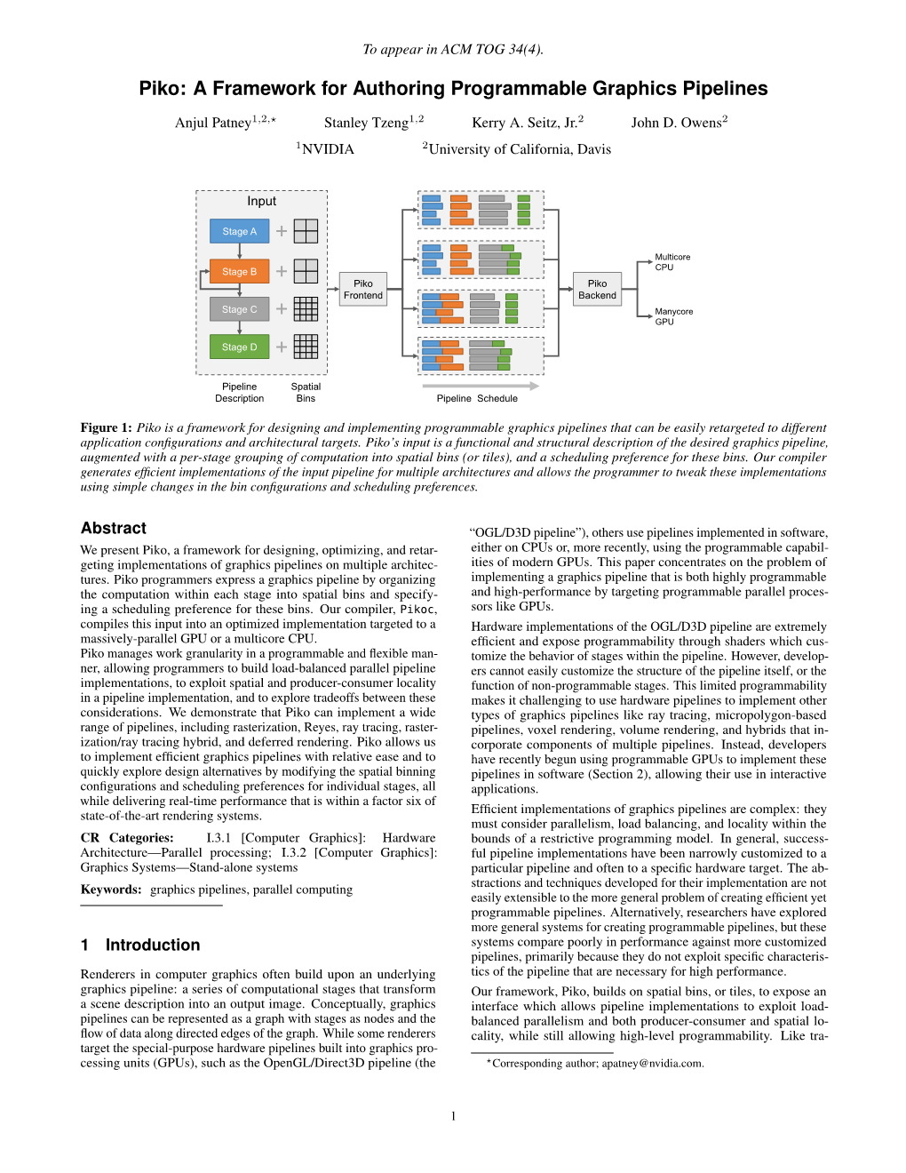 Piko: a Framework for Authoring Programmable Graphics Pipelines