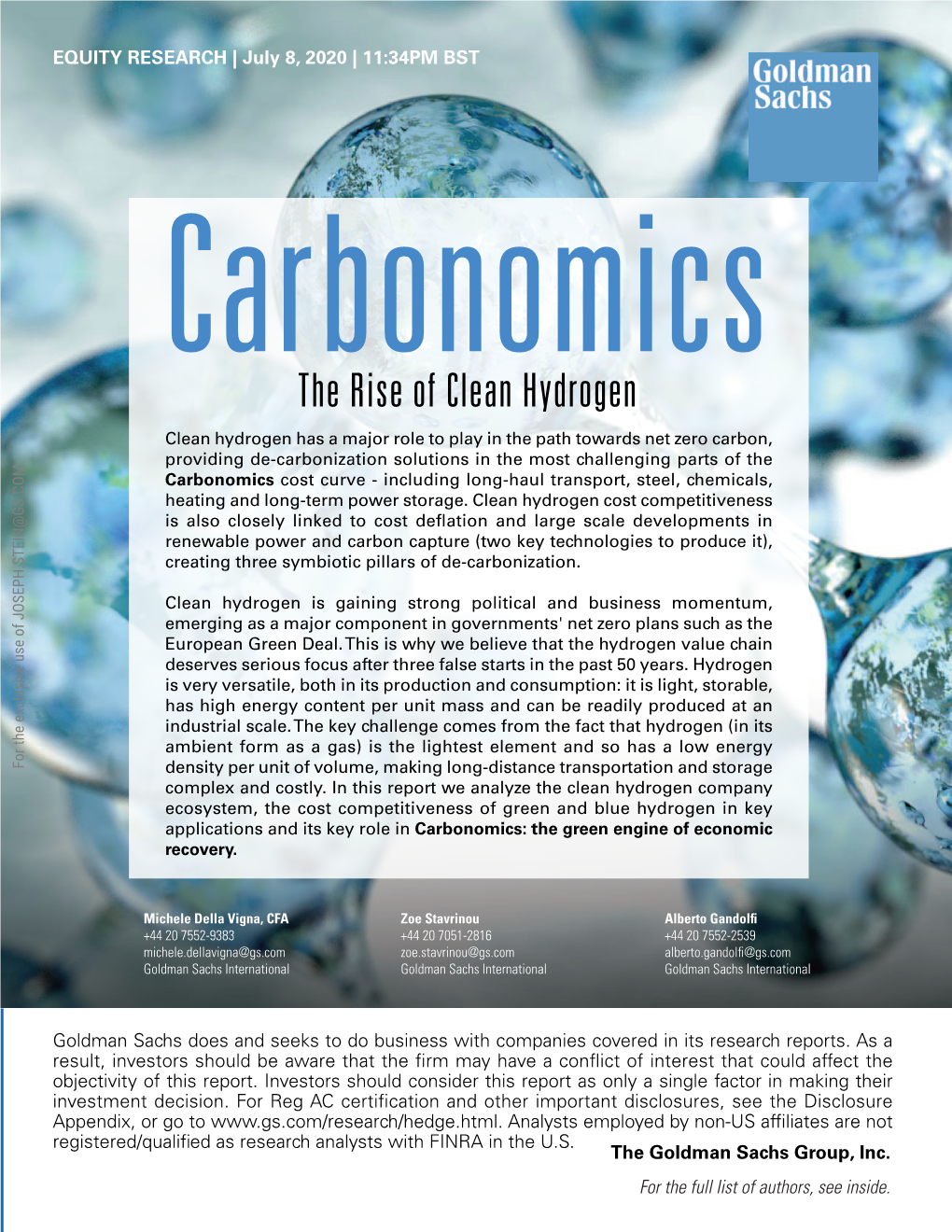 Carbonomics the Rise of Clean Hydrogen