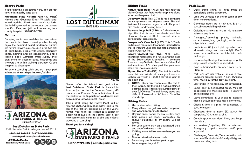 Lost Dutchman State Park Is Located in Past the Basin