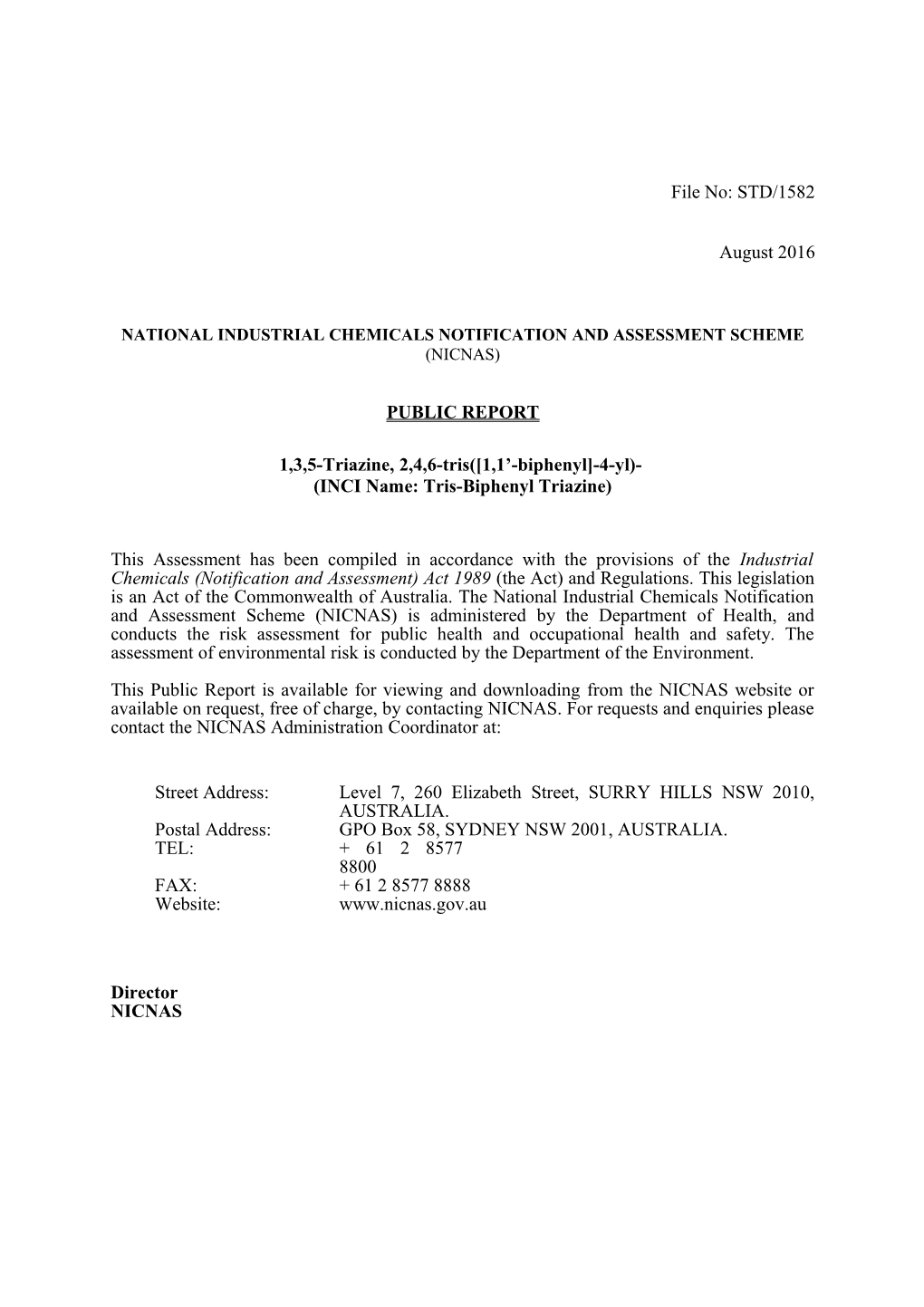 National Industrial Chemicals Notification and Assessment Scheme s30