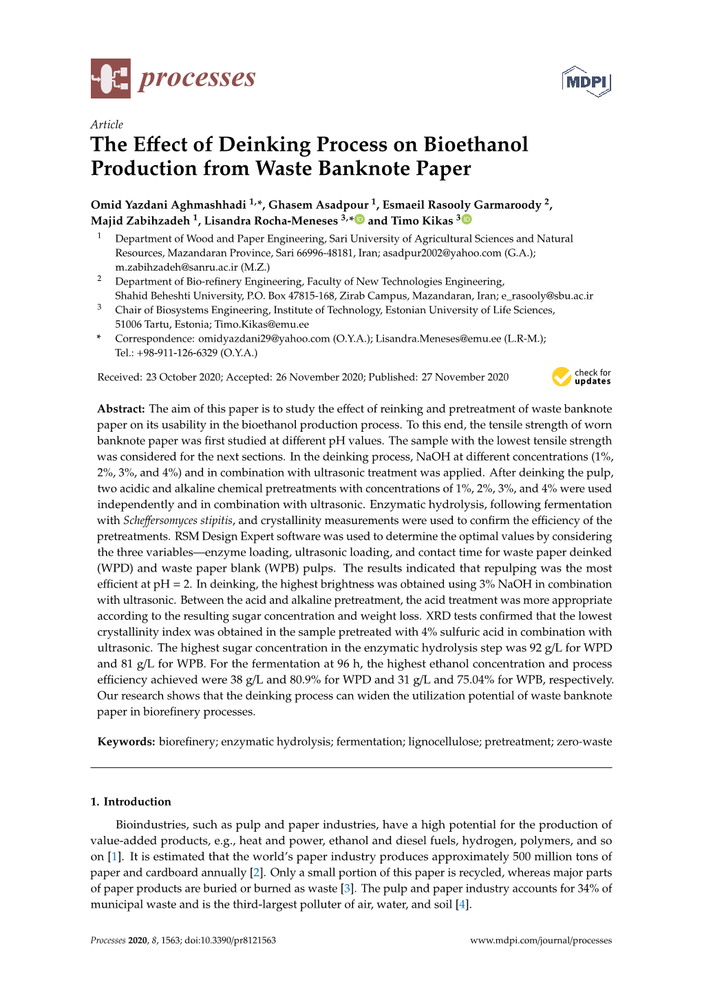 The Effect of Deinking Process on Bioethanol Production from Waste