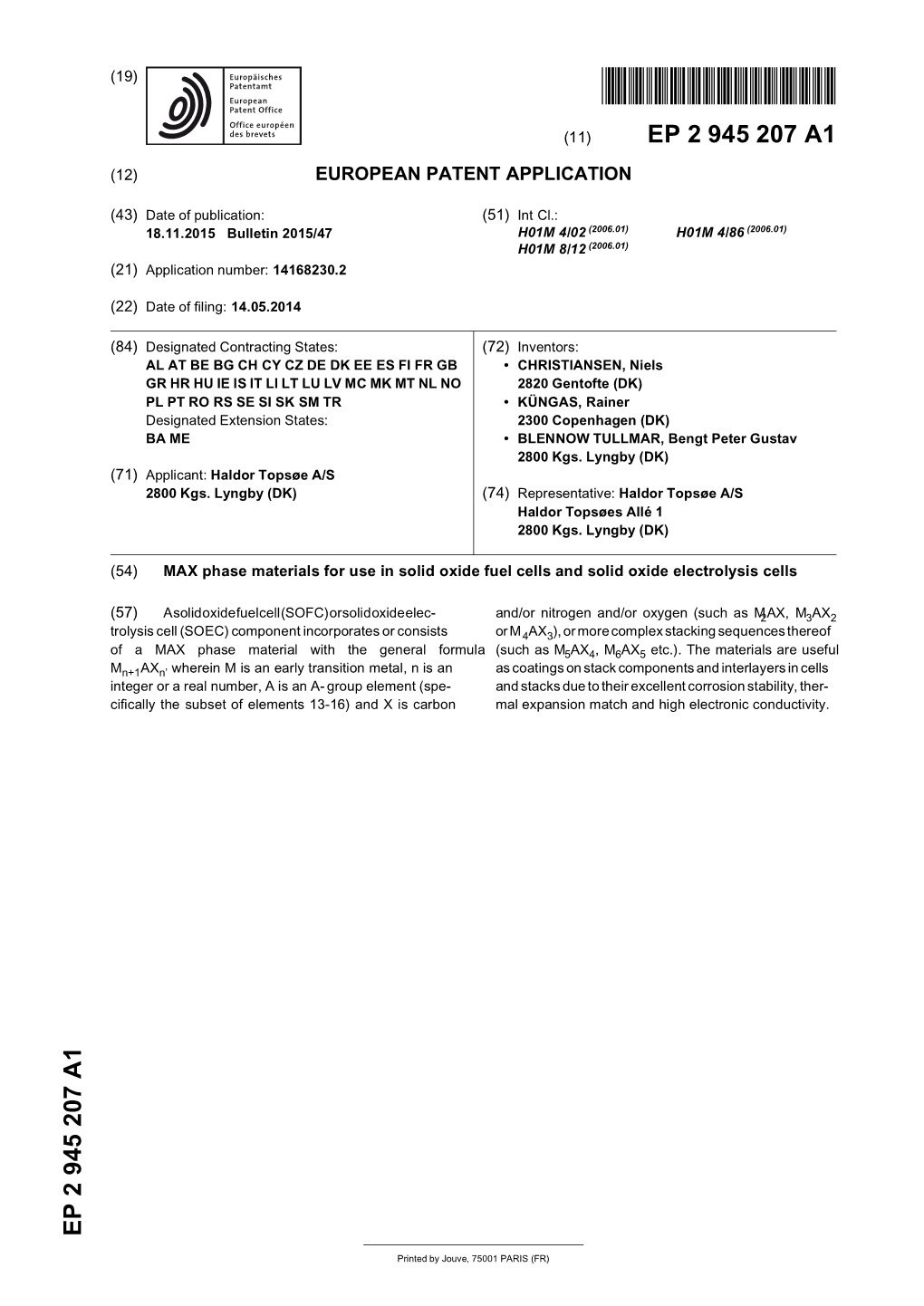 MAX Phase Materials for Use in Solid Oxide Fuel Cells and Solid Oxide Electrolysis Cells