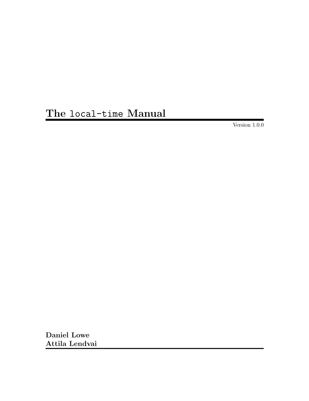 The Local-Time Manual Version 1.0.0