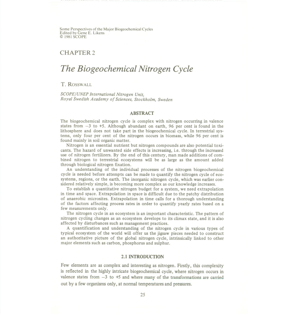 The Biogeochemical Nitrogen Cycle