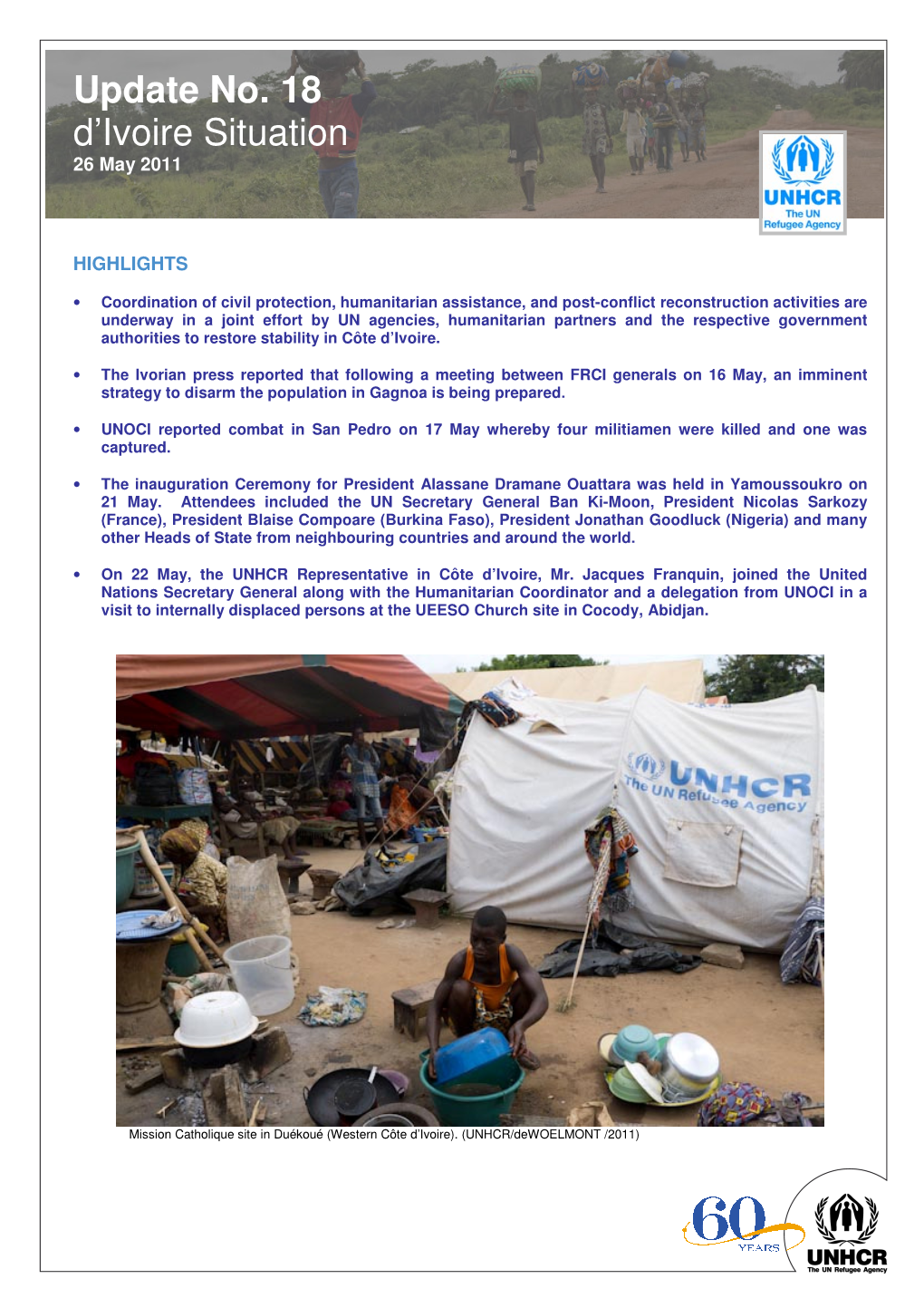 Update No. 18 D'ivoire Situation