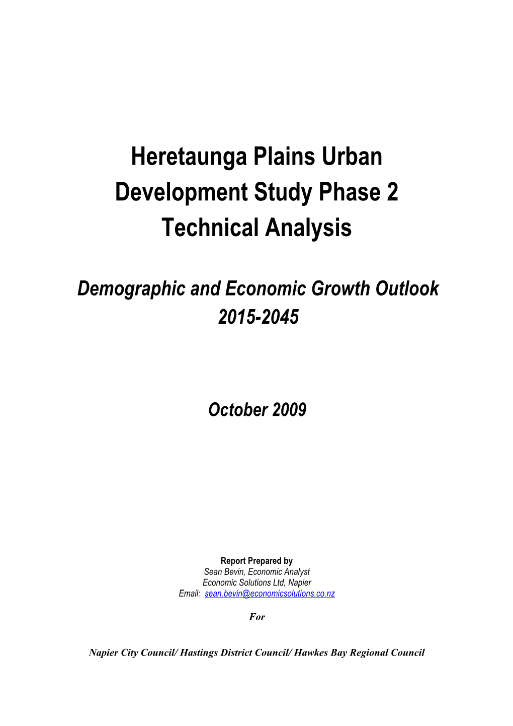 Demographic and Economic Growth Outlook 2015-2045