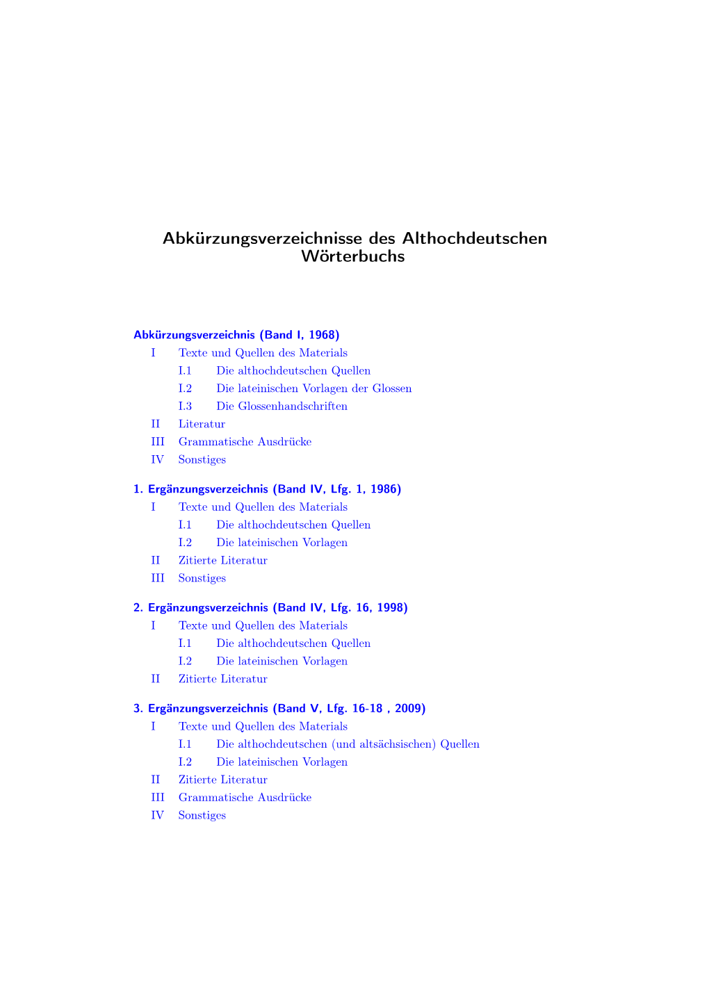 Abkürzungsverzeichnisse Des Althochdeutschen Wörterbuchs