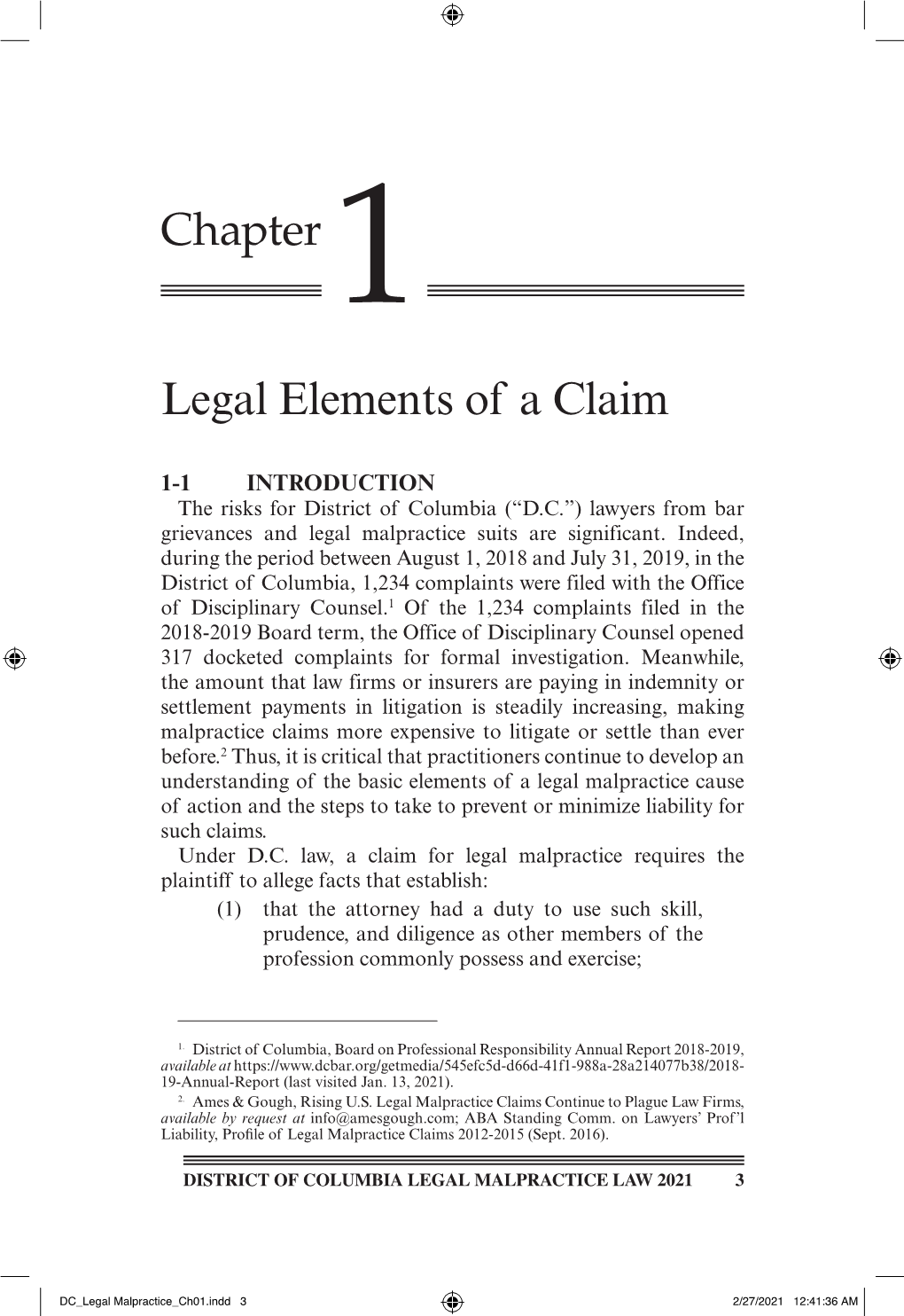 Chapter 1 Legal Elements of a Claim