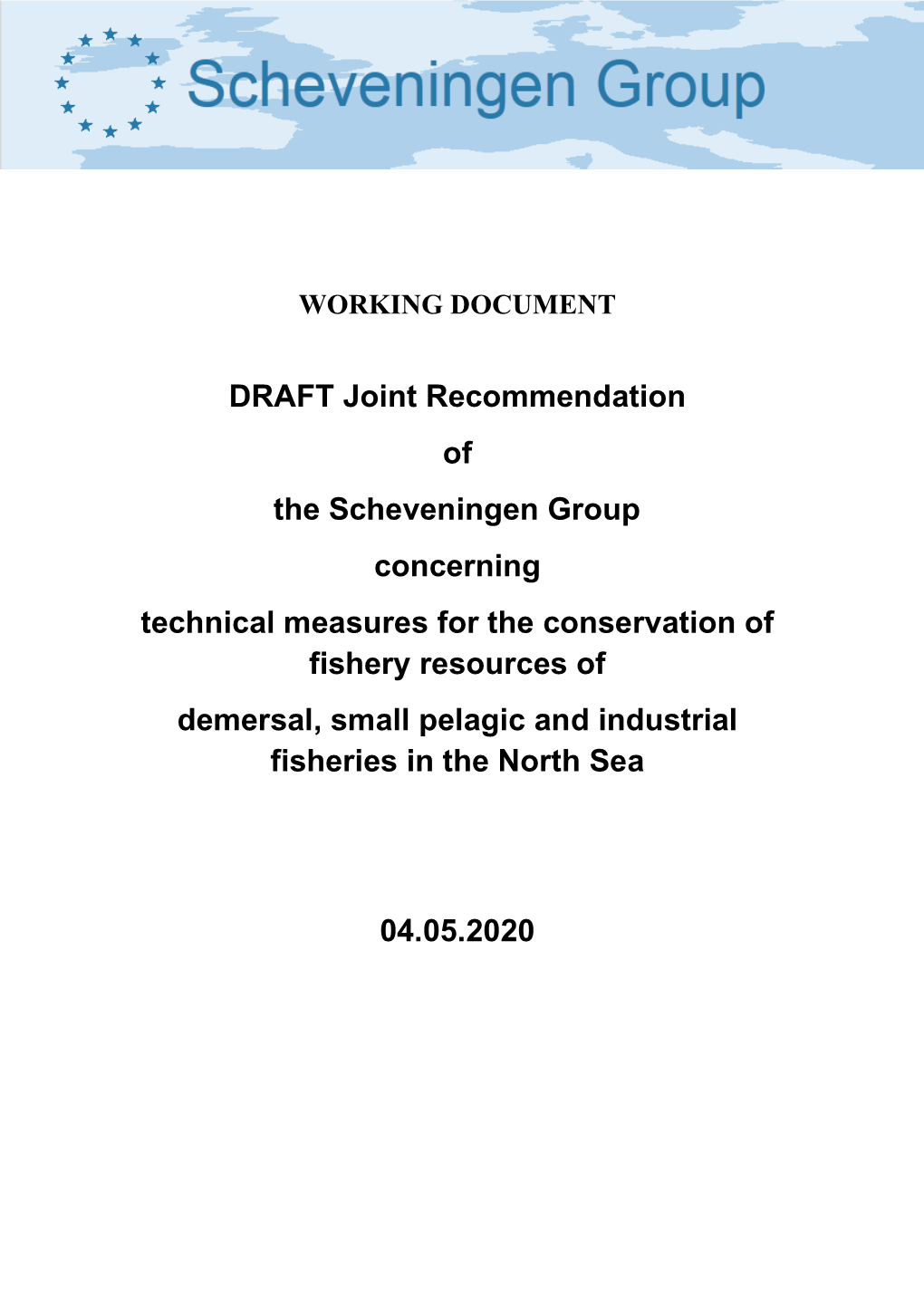 DRAFT Joint Recommendation of the Scheveningen Group Concerning