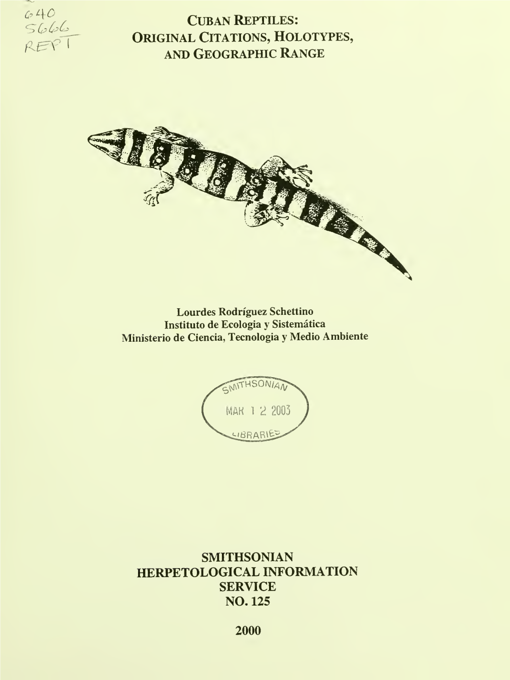 Herpetological Information Service No