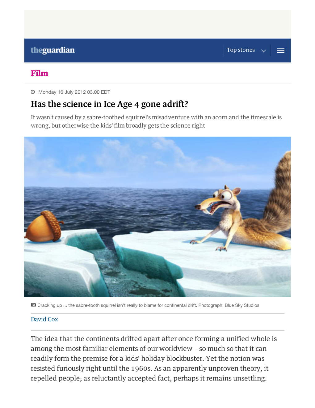 Has the Science in Ice Age 4 Gone Adrift?