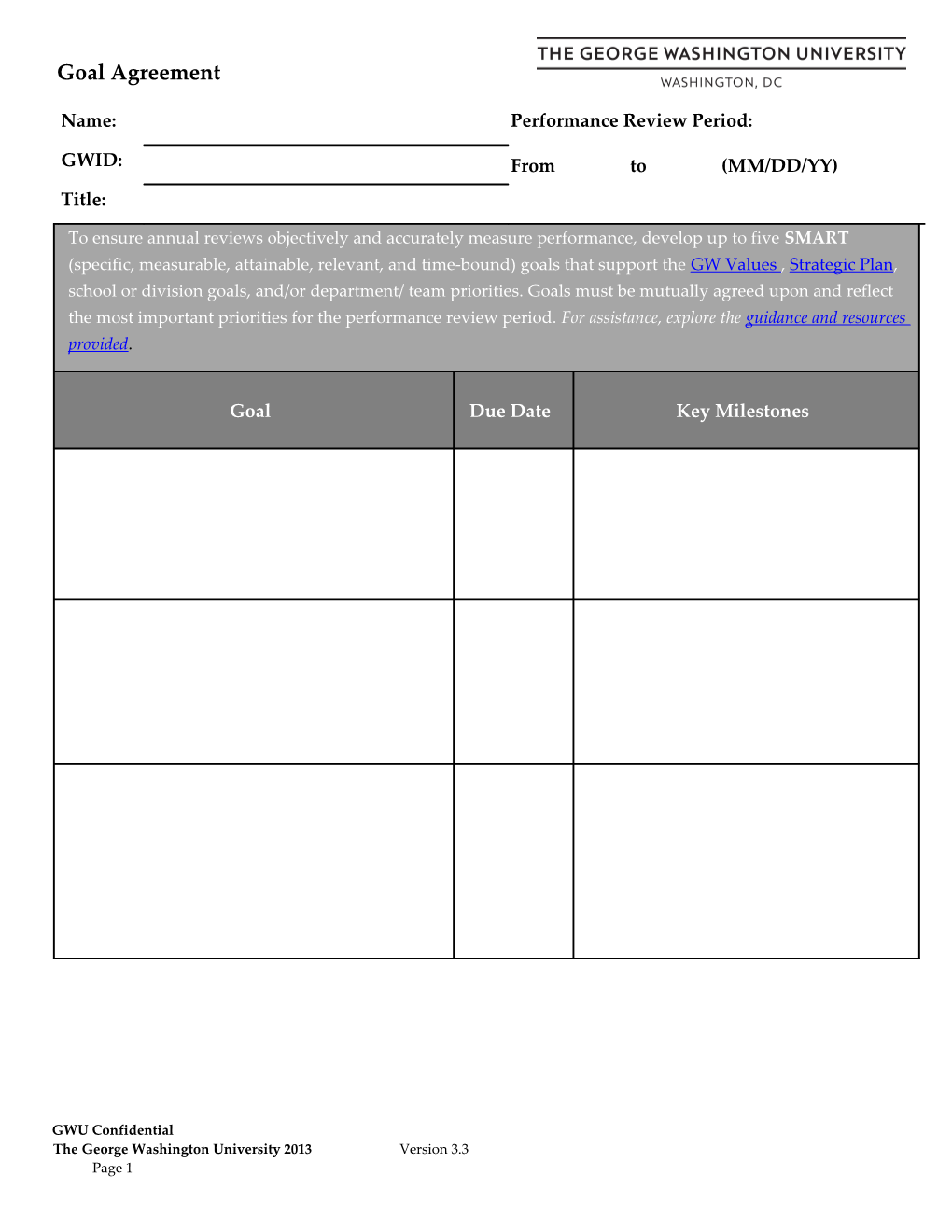 These Goals Outline the Most Important Priorities for This Performance Cycle. We Commit