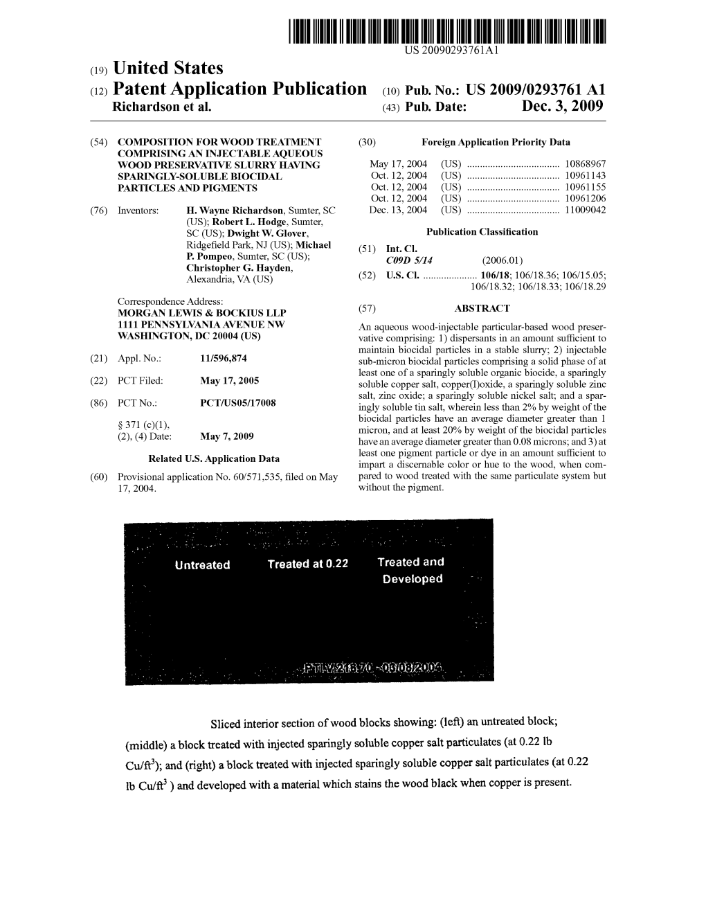 (12) Patent Application Publication (10) Pub. No.: US 2009/0293761 A1 Richards0n Et Al