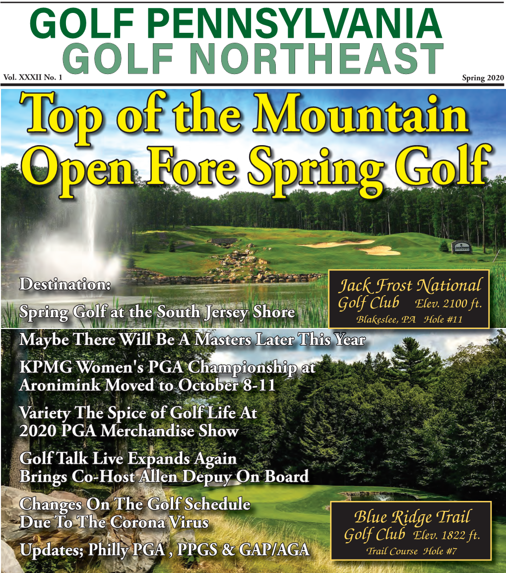 GOLF PENNSYLVANIA GOLF NORTHEAST Spring 2020