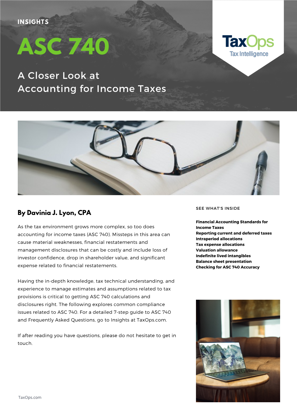 ASC 740 a Closer Look at Accounting for Income Taxes
