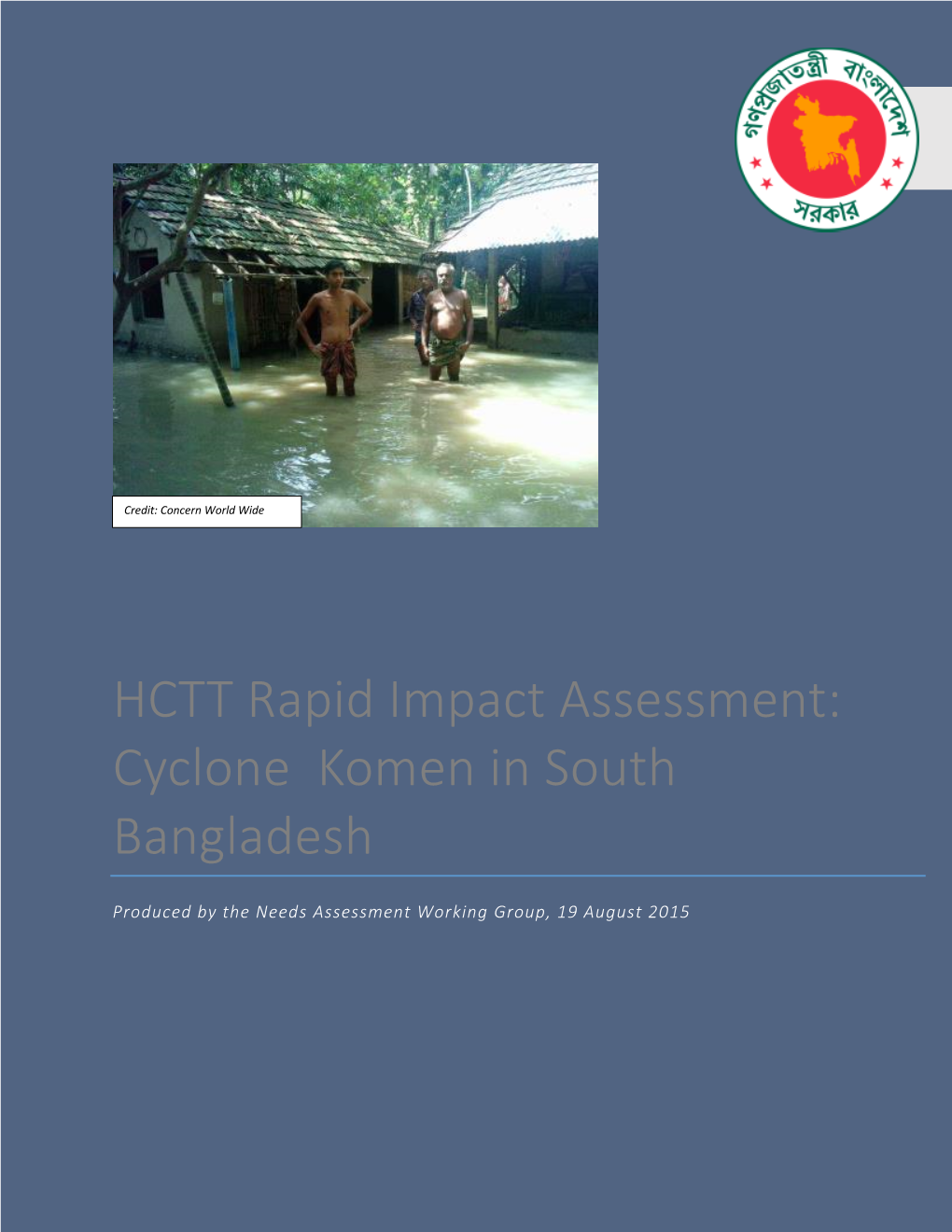 HCTT Rapid Impact Assessment: Cyclone Komen in South Bangladesh