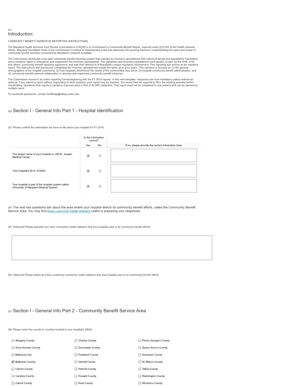 General Info Part 1 - Hospital Identification