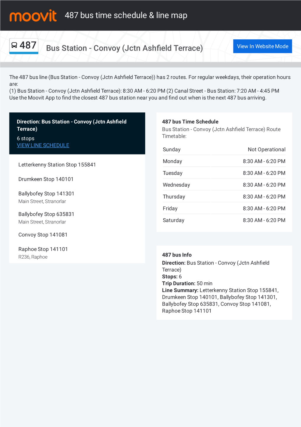 487 Bus Time Schedule & Line Route