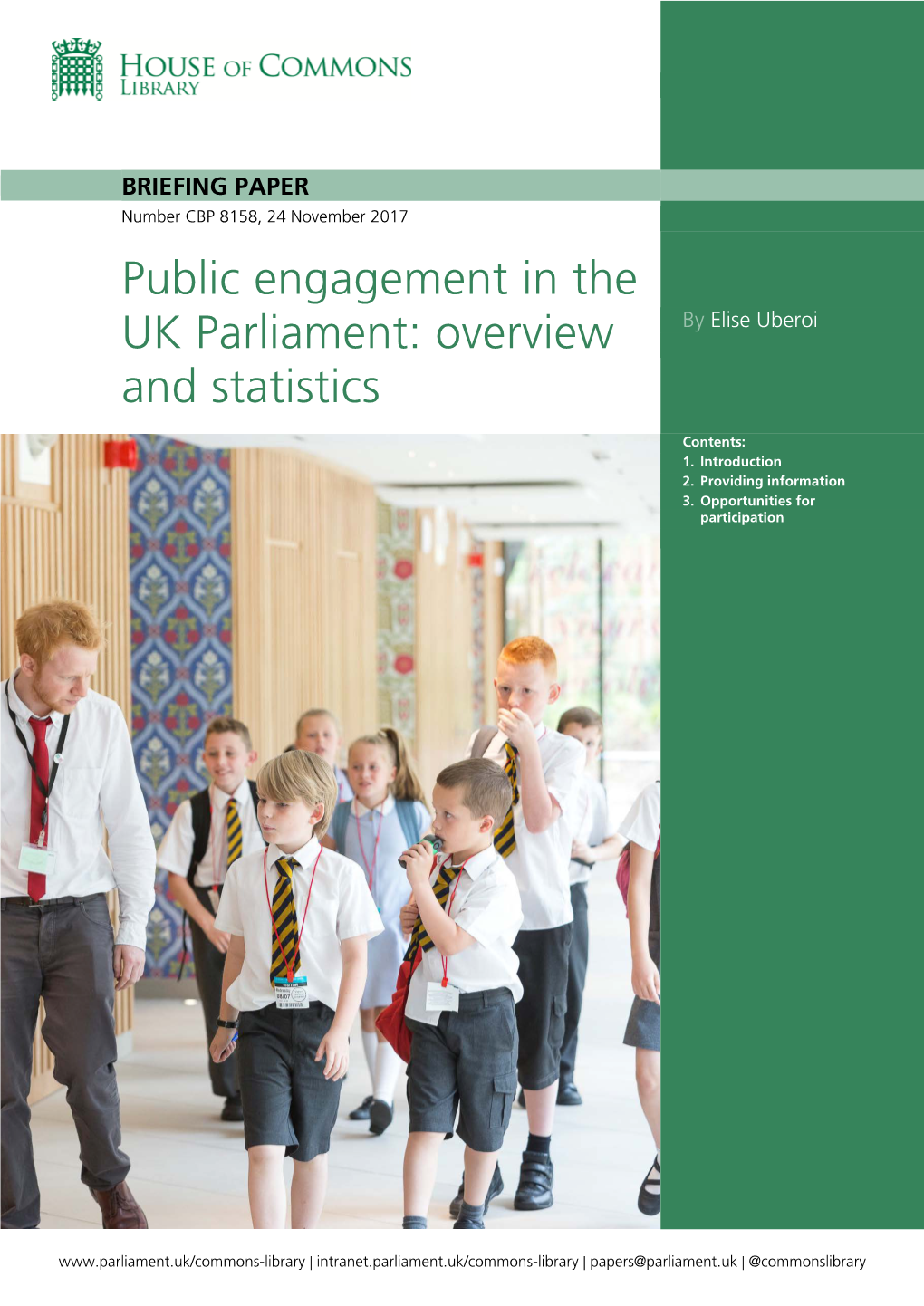 Public Engagement in the UK Parliament: Overview and Statistics