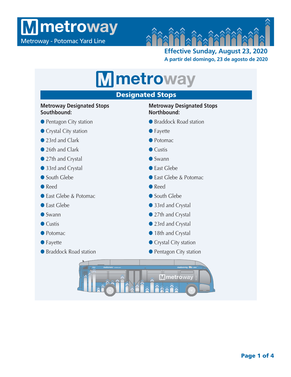 Metroway Timetable