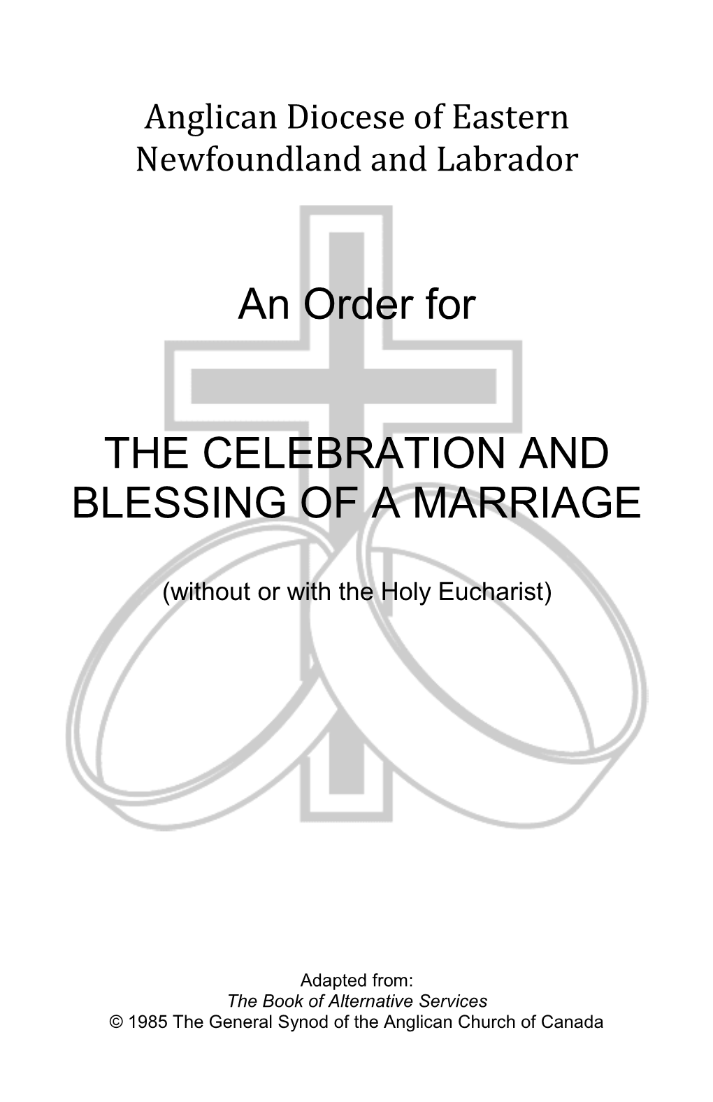 Celebration & Blessing of a Marriage 2019