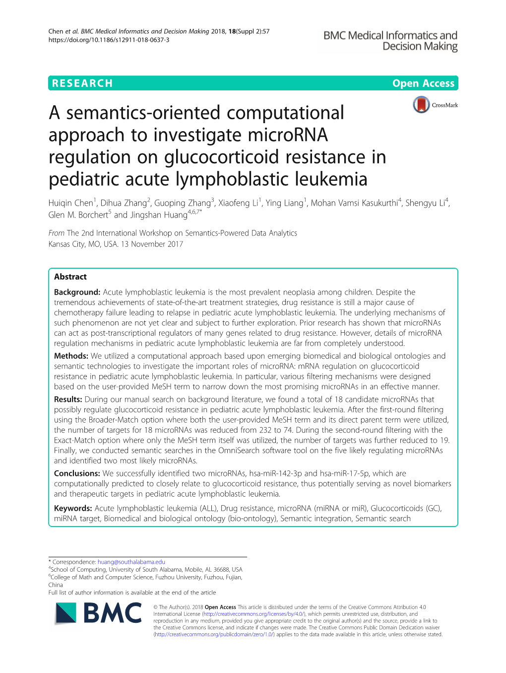A Semantics-Oriented Computational Approach to Investigate Microrna Regulation on Glucocorticoid Resistance in Pediatric Acute L