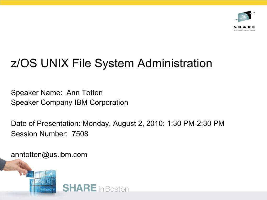 Z/OS UNIX File System Administration