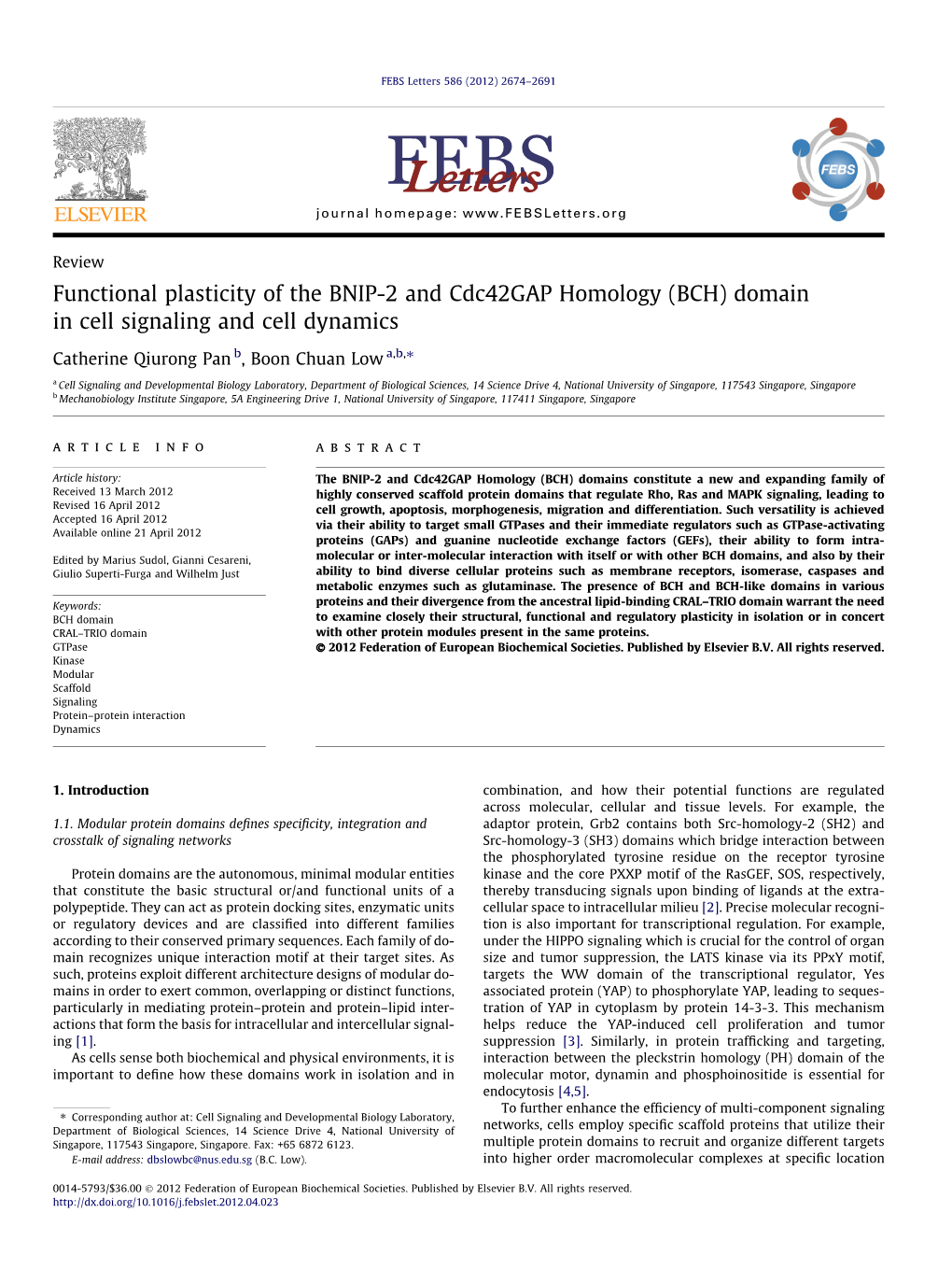 Functional Plasticity of the BNIP-2 and Cdc42gap Homology