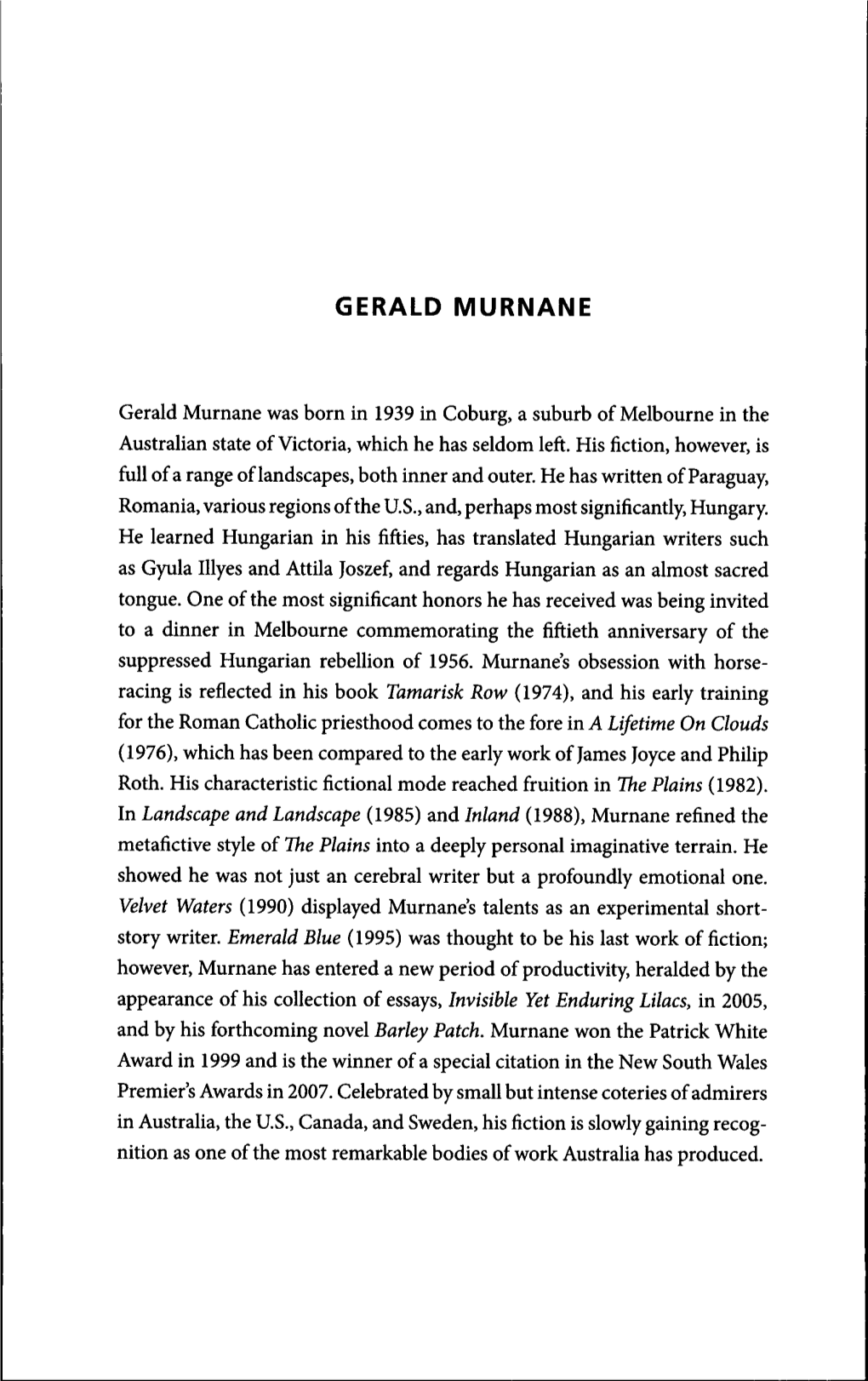 Gerald Murnane