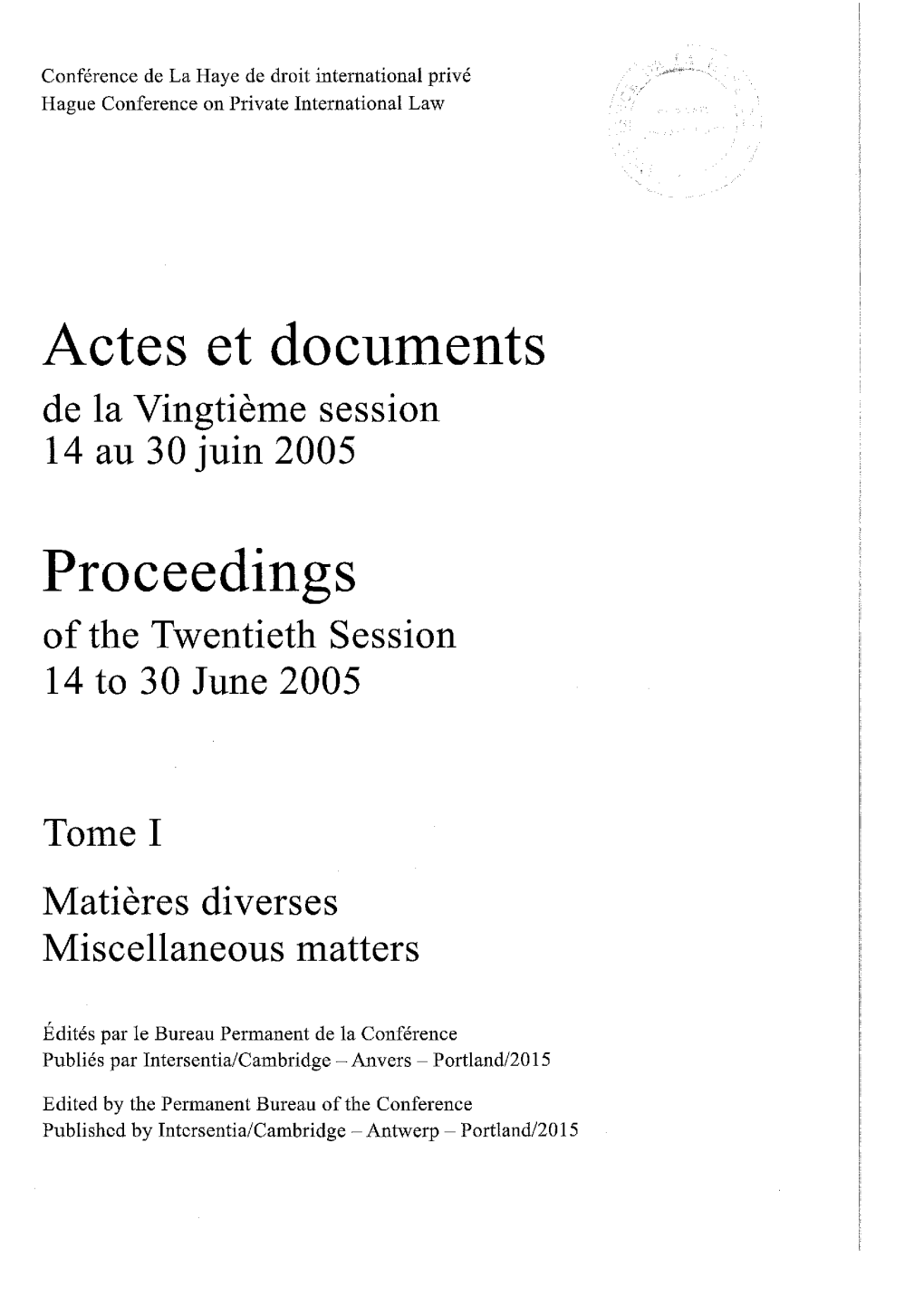 Actes Et Documents Proceedings