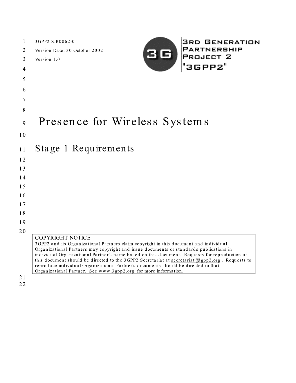 Presence for Wireless Systems 10