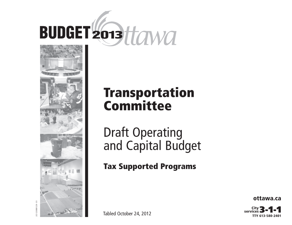 Transportation Committee Draft Operating and Capital Budget