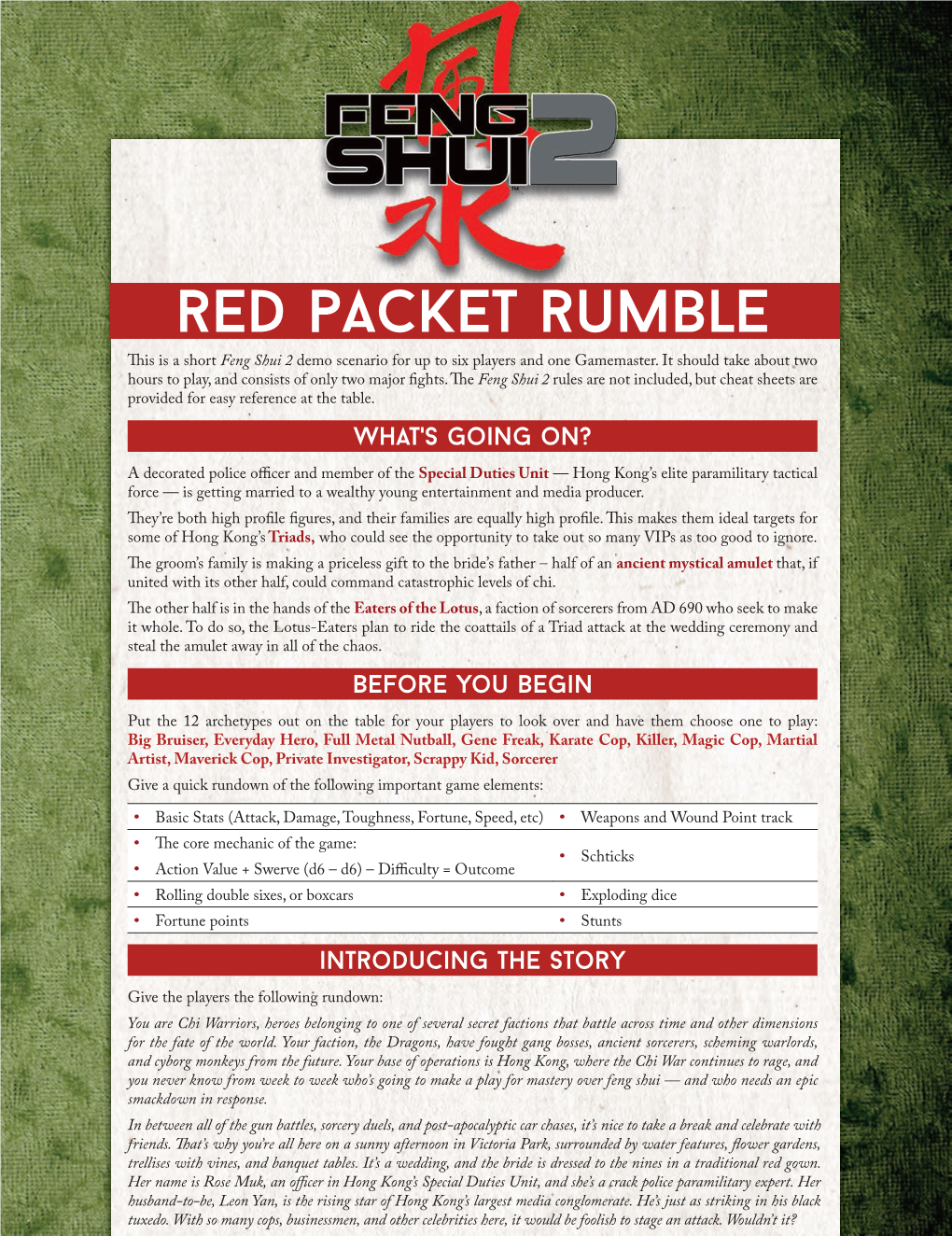 Red Packet Rumble: 2 Hour Feng Shui 2 Demo