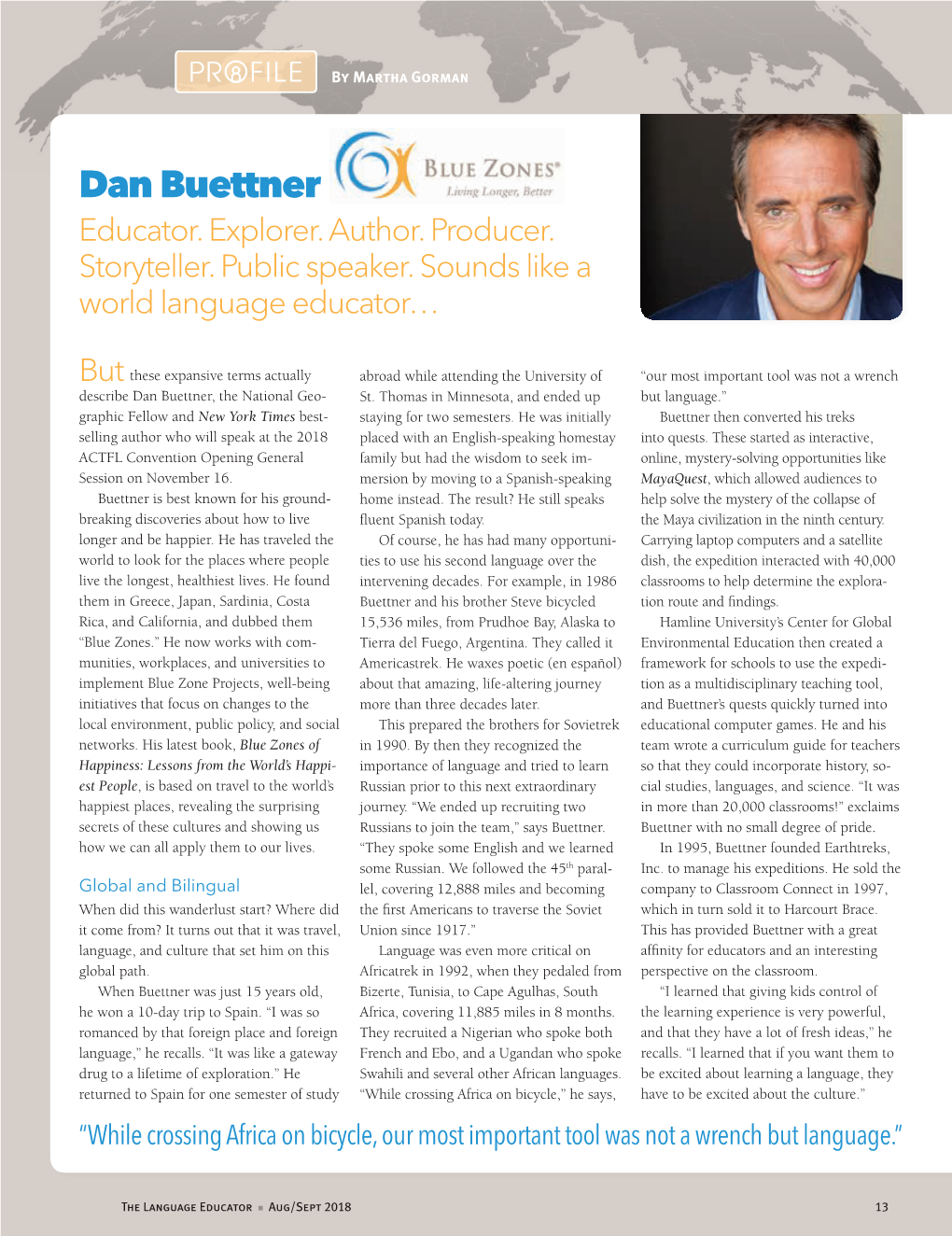 Dan Buettner Educator