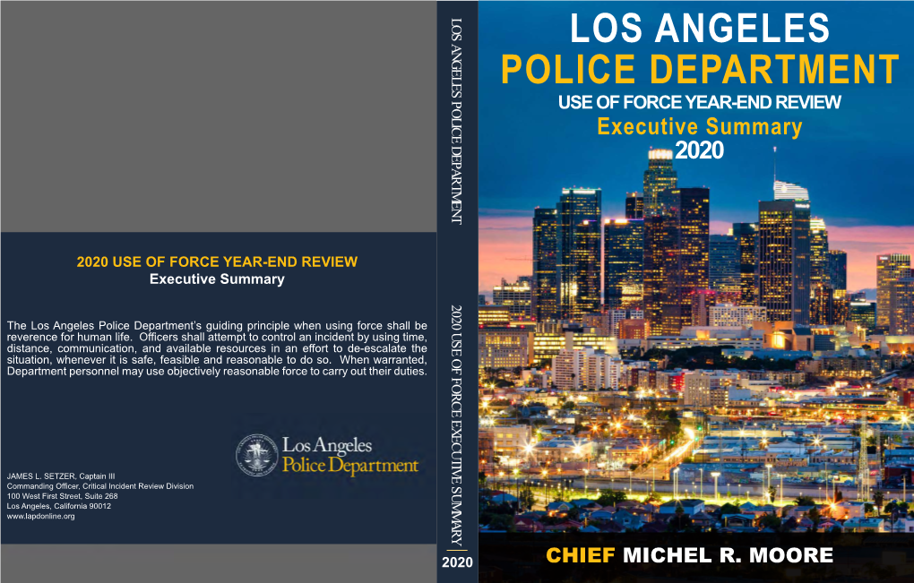 USE of FORCE YEAR-END REVIEW Executive Summary 2020
