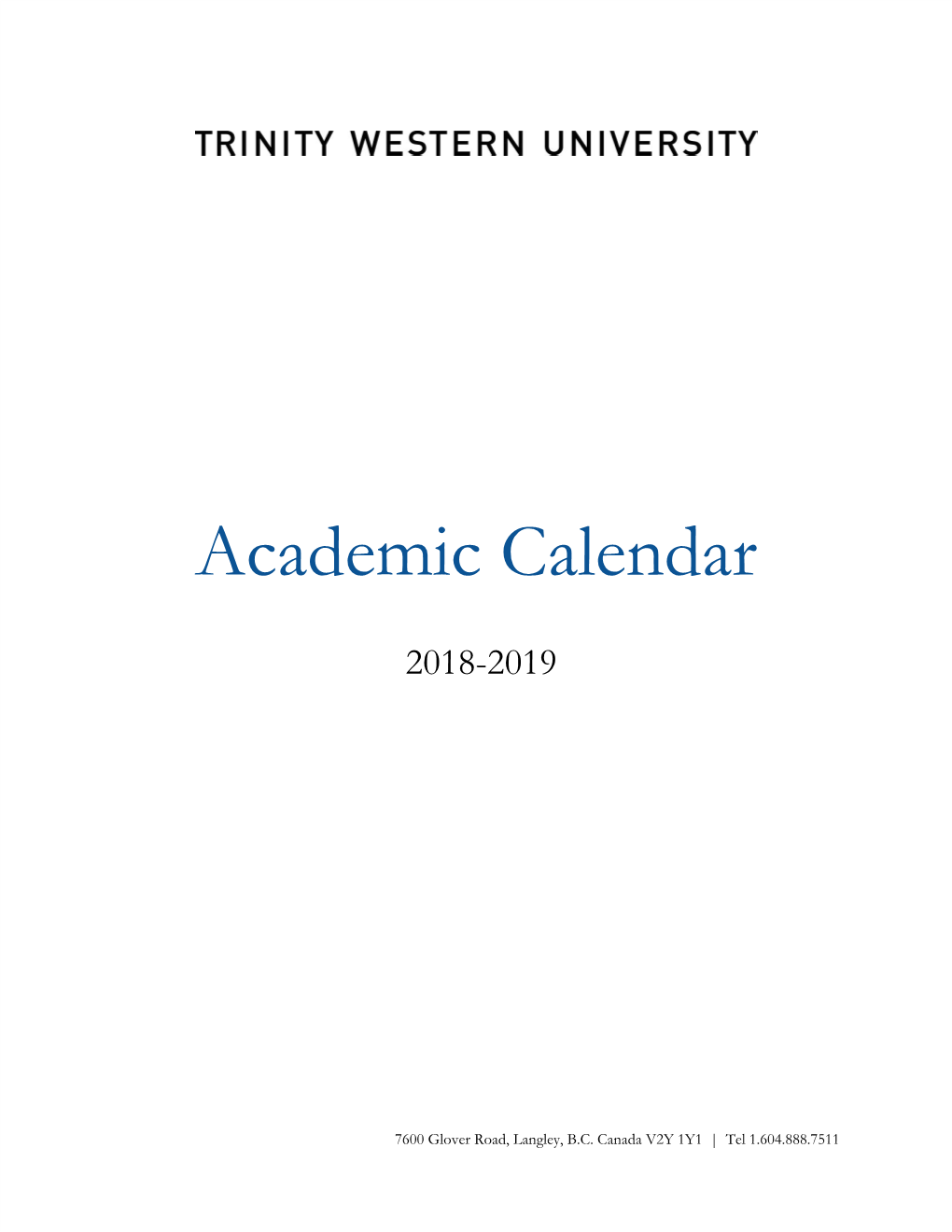 Academic Calendar 2018-2019 2 ​ ​ ​ ​