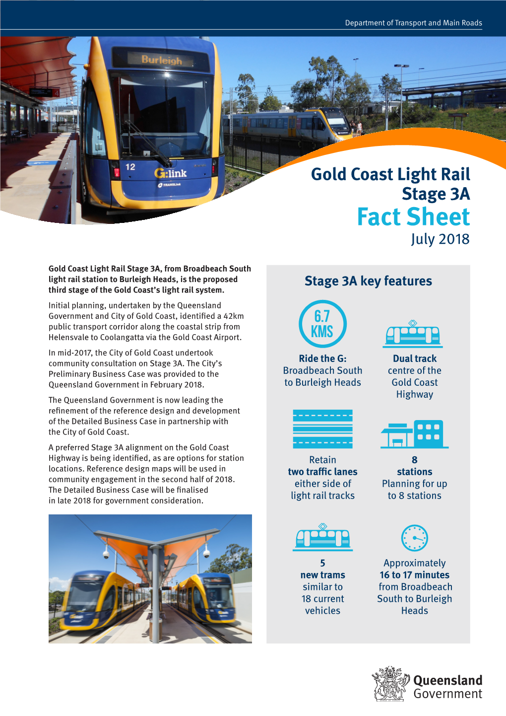 Gold Coast Light Rail Stage 3A Fact Sheet July 2018
