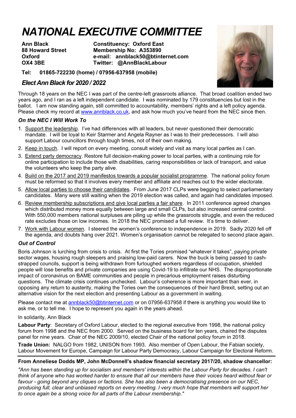 Ann Black NEC 2020 Flyer