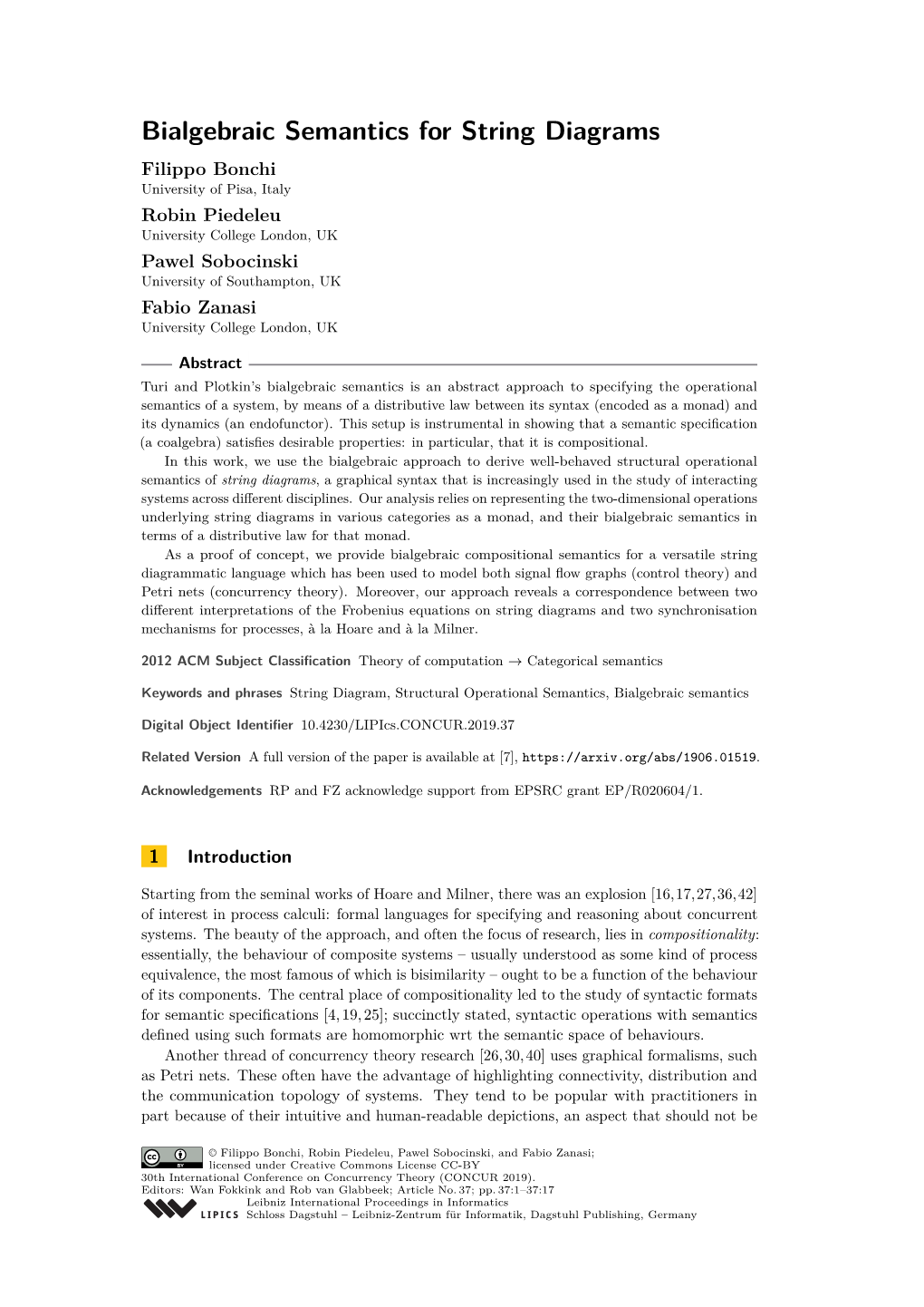 Bialgebraic Semantics for String Diagrams