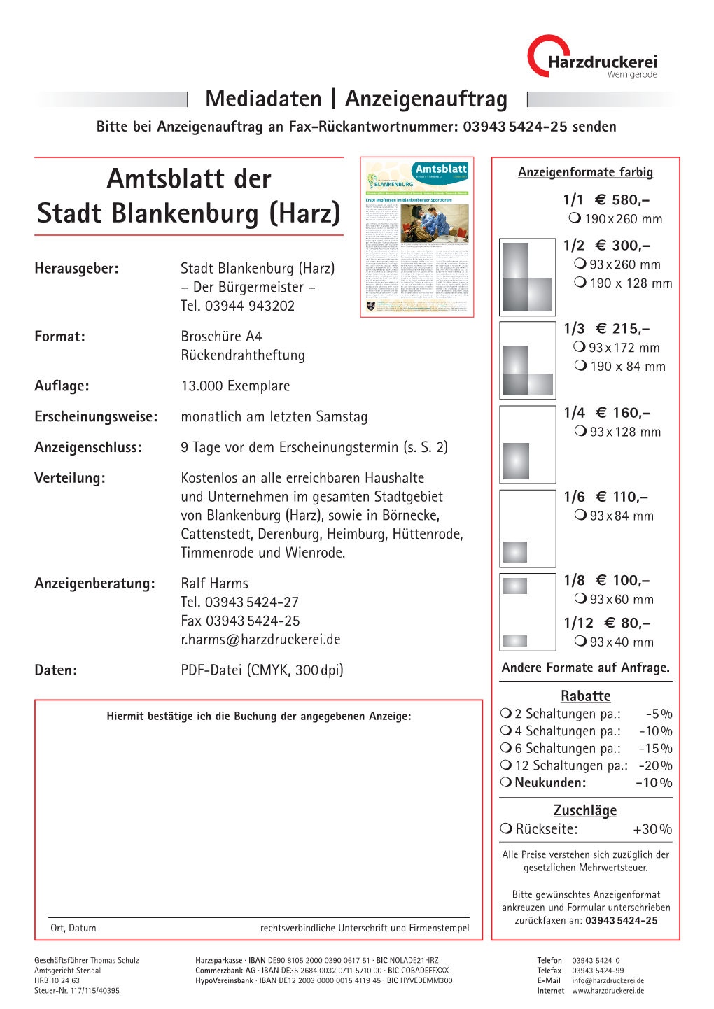 Amtsblatt Der Stadt Blankenburg (Harz)