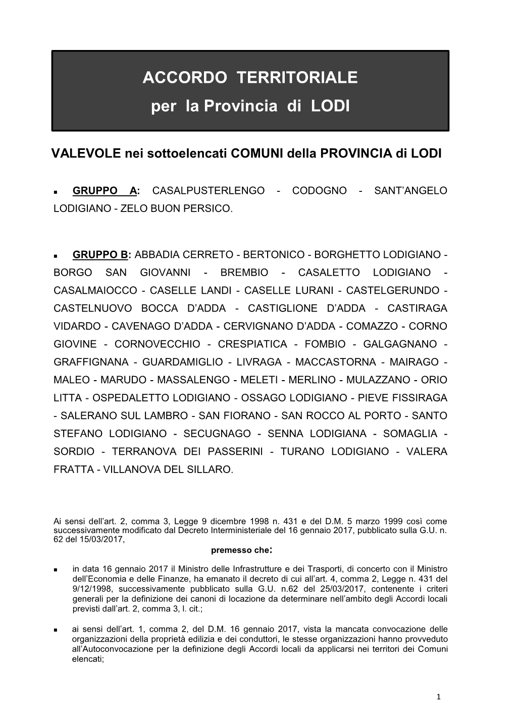 Accordo Locale Per La Città Di Sesto San Giovanni